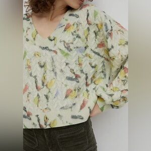 by Anthropologie Catch of The Day Wool Cable Knit Sweater
